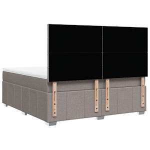 Box spring postel s matrací taupe 180x200 cm textil - obrázek 6