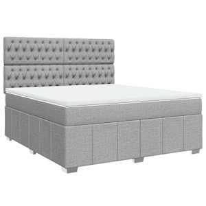 Box spring postel s matrací světle šedá 180 x 200 cm textil - obrázek 2
