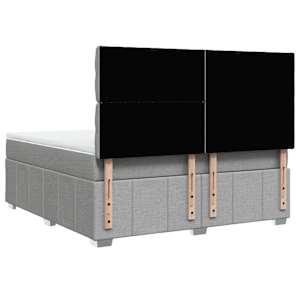 Box spring postel s matrací světle šedá 180 x 200 cm textil - obrázek 6