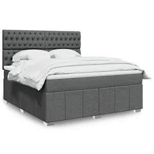 Box spring postel s matrací tmavě šedá 180x200 cm textil - obrázek 1