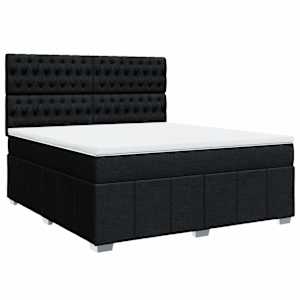 Box spring postel s matrací černá 180x200 cm textil - obrázek 2