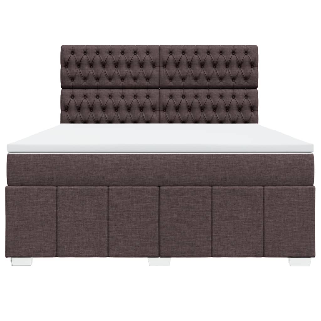 Box spring postel s matrací tmavě hnědá 180x200 cm textil - obrázek 4