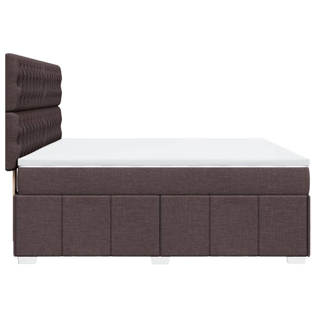 Box spring postel s matrací tmavě hnědá 180x200 cm textil - obrázek 5