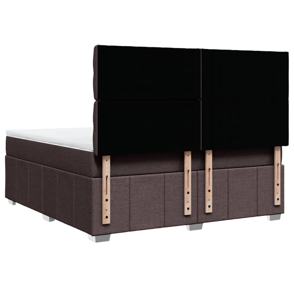 Box spring postel s matrací tmavě hnědá 180x200 cm textil - obrázek 6