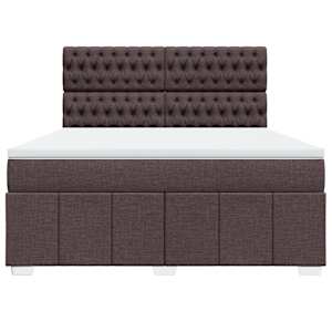 Box spring postel s matrací tmavě hnědá 180x200 cm textil - obrázek 4