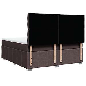 Box spring postel s matrací tmavě hnědá 180x200 cm textil - obrázek 6