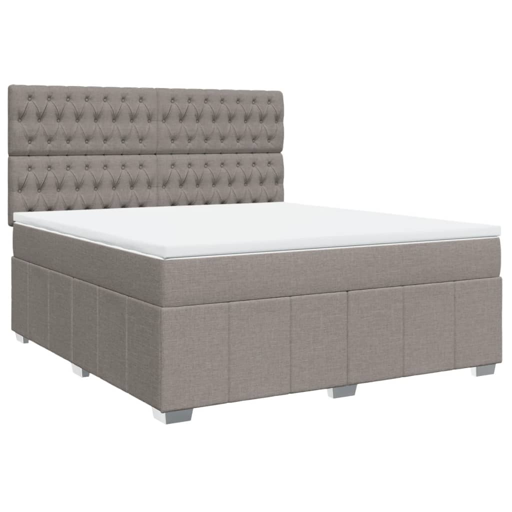 vidaXL Boxspring met matras stof taupe 180x200 cm, foto 3