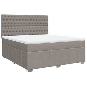 Box spring postel s matrací taupe 180x200 cm textil - obrázek 2