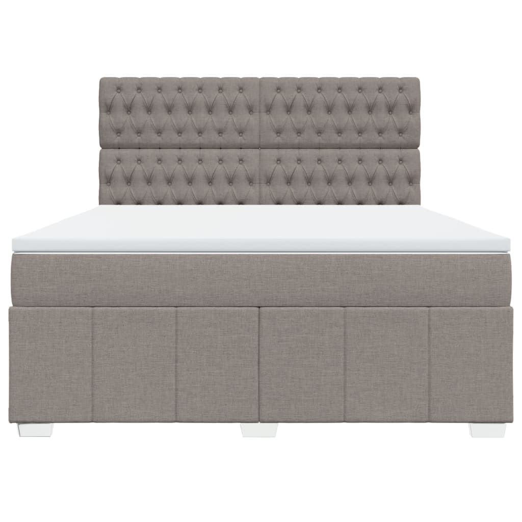vidaXL Boxspring met matras stof taupe 180x200 cm, foto 4