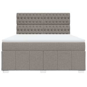 Box spring postel s matrací taupe 180x200 cm textil - obrázek 4