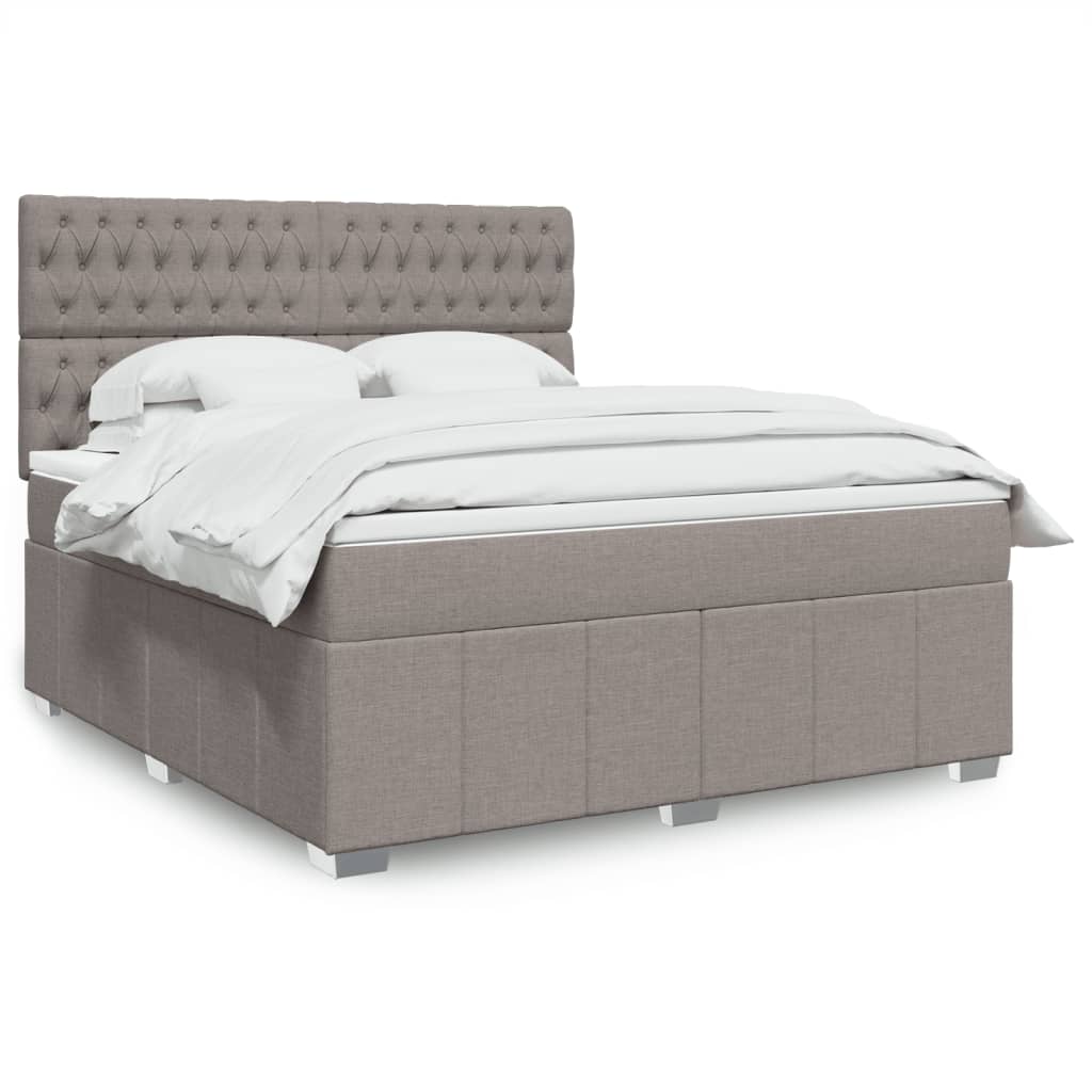 Boxspringbett mit Matratze Taupe 180×200 cm Stoff