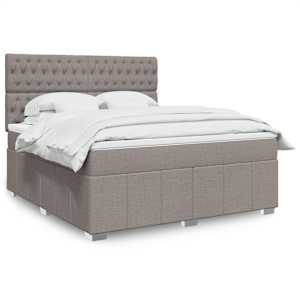 Box spring postel s matrací taupe 180x200 cm textil - obrázek 1