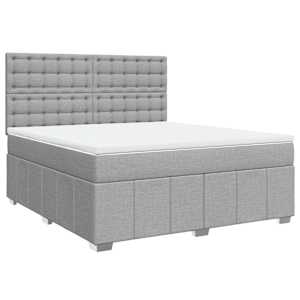 Box spring postel s matrací světle šedá 180 x 200 cm textil - obrázek 2