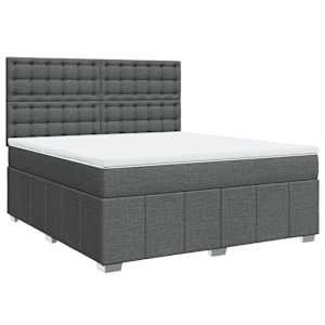 Box spring postel s matrací tmavě šedá 180x200 cm textil - obrázek 2