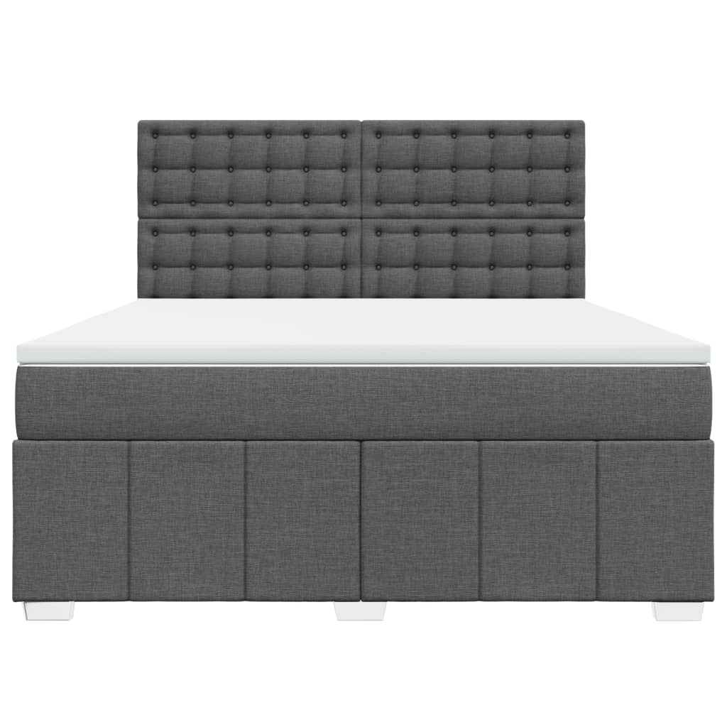 vidaXL Boxspring met matras stof donkergrijs 180x200 cm grijs, foto 4
