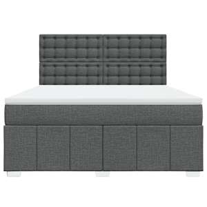 Box spring postel s matrací tmavě šedá 180x200 cm textil - obrázek 4