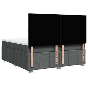 Box spring postel s matrací tmavě šedá 180x200 cm textil - obrázek 6