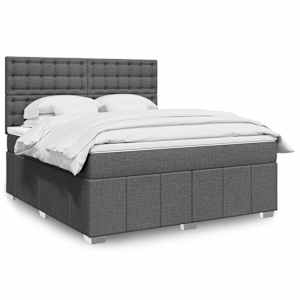 Box spring postel s matrací tmavě šedá 180x200 cm textil - obrázek 1