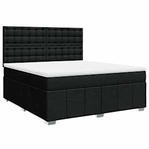 Box spring postel s matrací černá 180x200 cm textil - obrázek 2