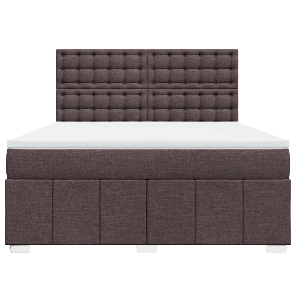 Box spring postel s matrací tmavě hnědá 180x200 cm textil - obrázek 4