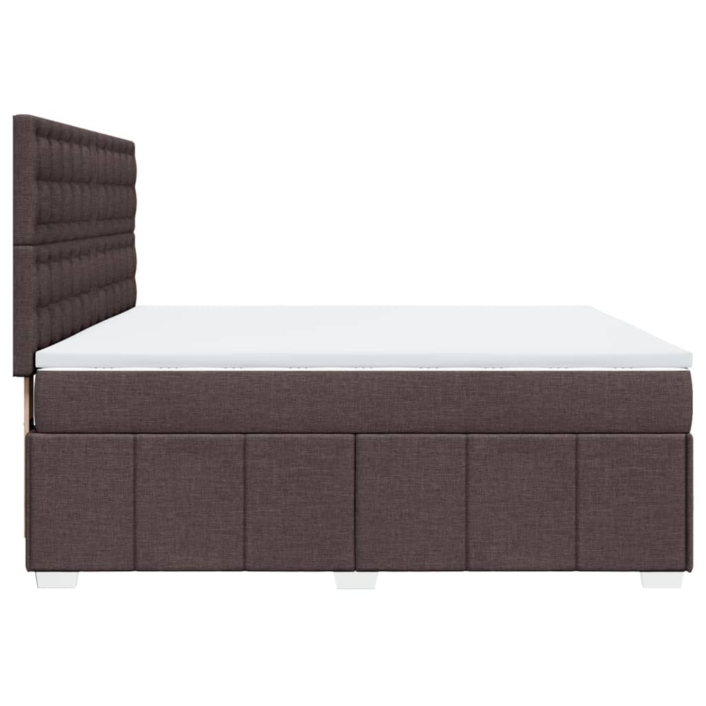 Box spring postel s matrací tmavě hnědá 180x200 cm textil - obrázek 5