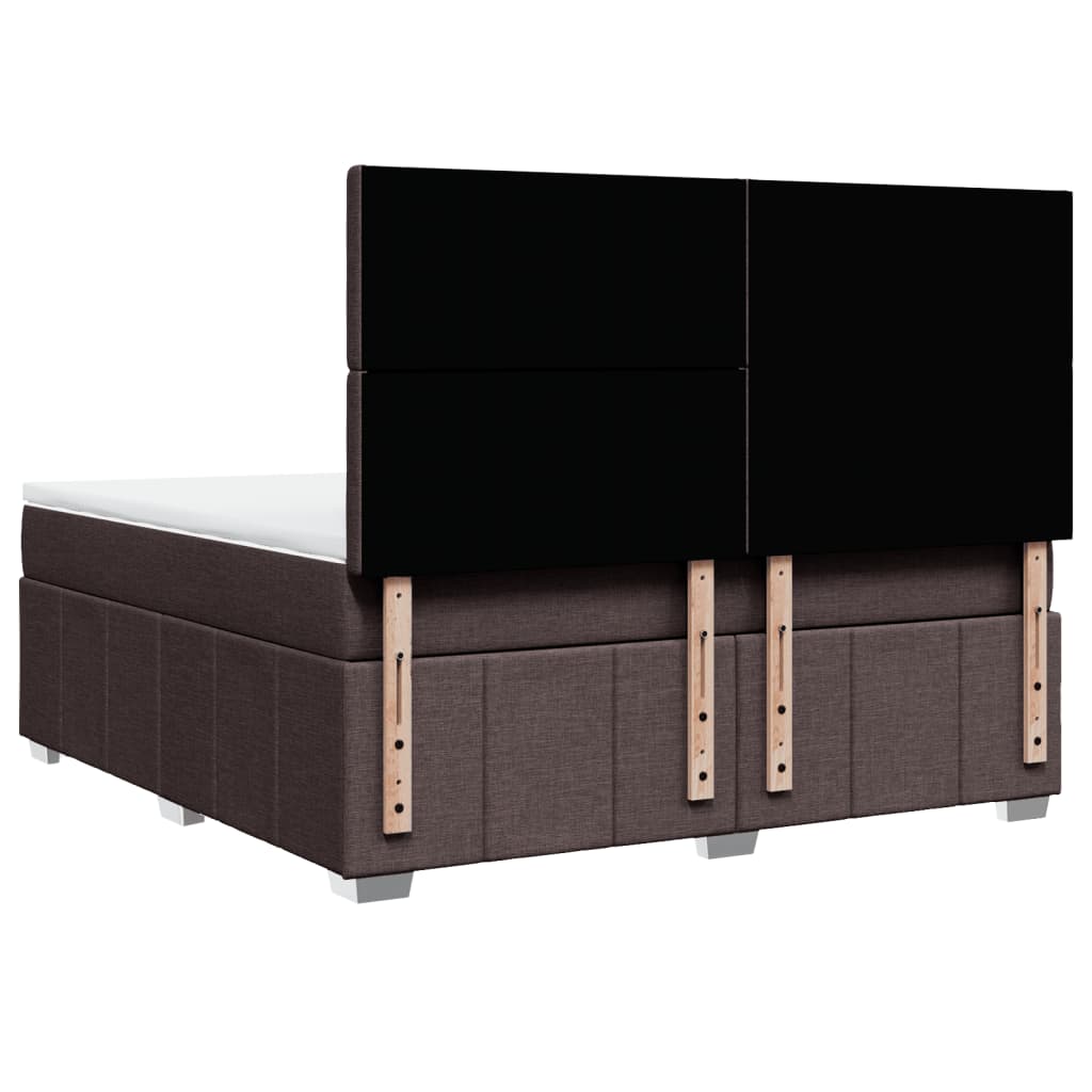 Box spring postel s matrací tmavě hnědá 180x200 cm textil - obrázek 6