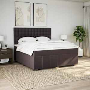 Box spring postel s matrací tmavě hnědá 180x200 cm textil - obrázek 3