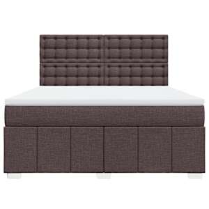 Box spring postel s matrací tmavě hnědá 180x200 cm textil - obrázek 4