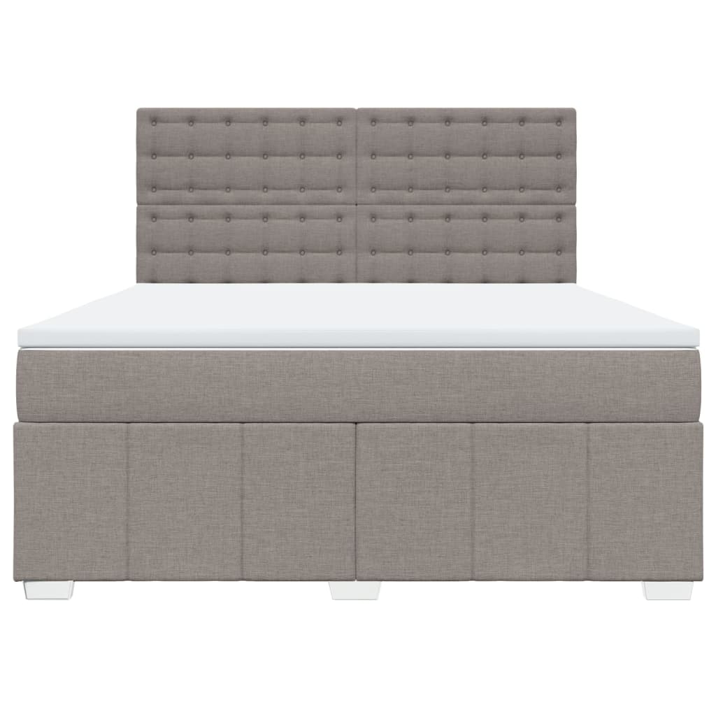 vidaXL Boxspring met matras stof taupe 180x200 cm, foto 4