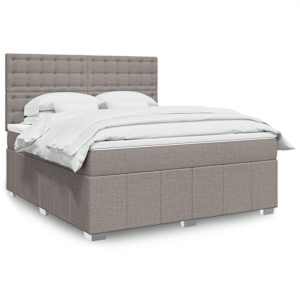 Box spring postel s matrací taupe 180x200 cm textil - obrázek 1
