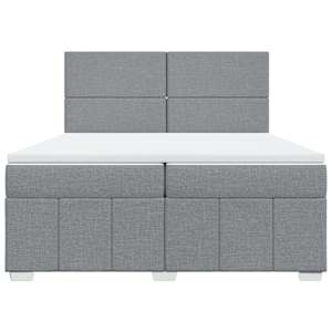 Box spring postel s matrací světle šedá 200 x 200 cm textil - obrázek 4