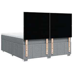 Box spring postel s matrací světle šedá 200 x 200 cm textil - obrázek 6