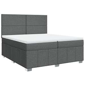 Box spring postel s matrací tmavě šedá 200x200 cm textil - obrázek 2