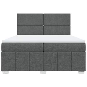 Box spring postel s matrací tmavě šedá 200x200 cm textil - obrázek 4