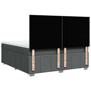 Box spring postel s matrací tmavě šedá 200x200 cm textil - obrázek 6