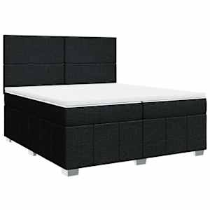 Box spring postel s matrací černá 200x200 cm textil - obrázek 2