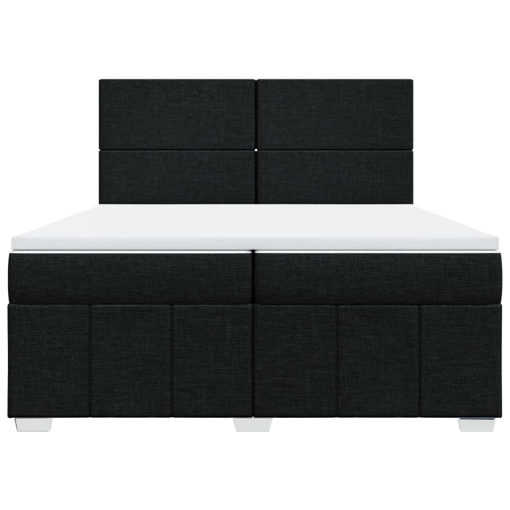 vidaXL Boxspring met matras stof zwart 200x200 cm, foto 4