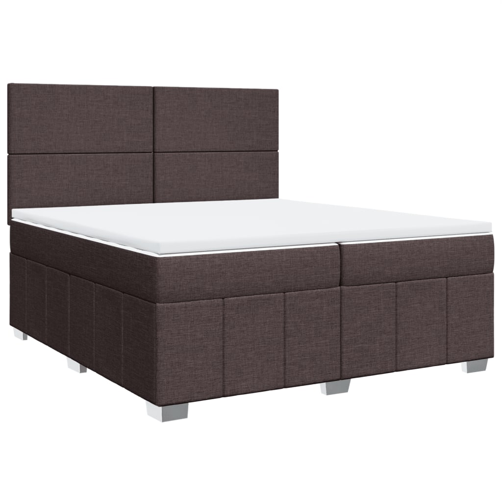 vidaXL Boxspring met matras stof donkerbruin 200x200 cm bruin, foto 3