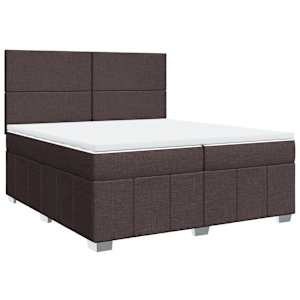 Box spring postel s matrací tmavě hnědá 200x200 cm textil - obrázek 2
