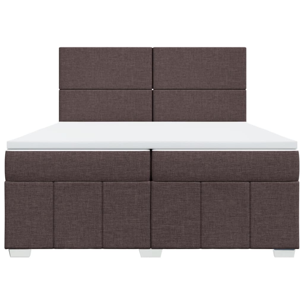 vidaXL Boxspring met matras stof donkerbruin 200x200 cm bruin, foto 4