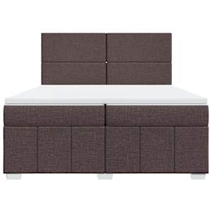Box spring postel s matrací tmavě hnědá 200x200 cm textil - obrázek 4