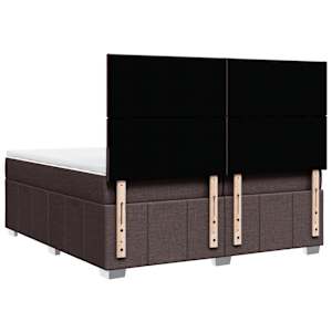 Box spring postel s matrací tmavě hnědá 200x200 cm textil - obrázek 6