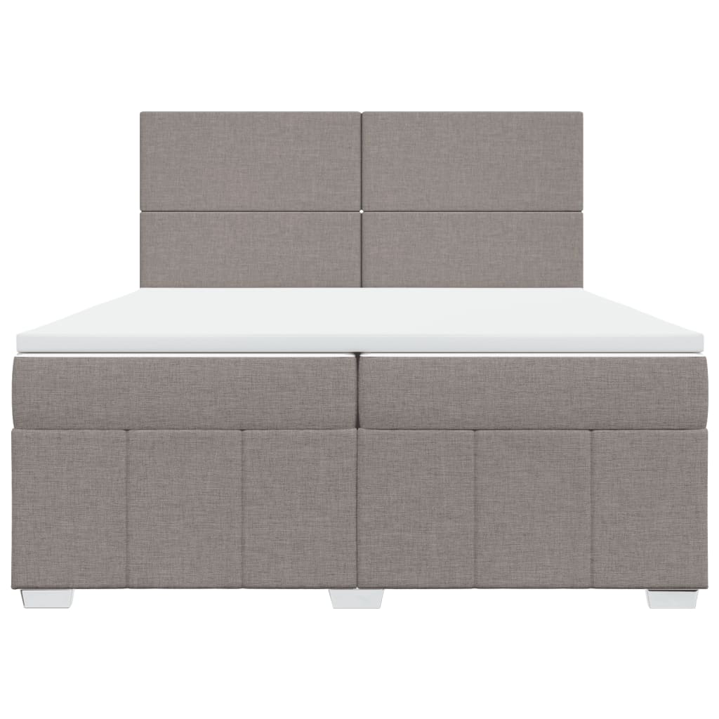 vidaXL Boxspring met matras stof taupe 200x200 cm, foto 4