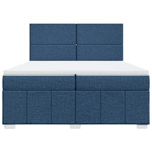 Box spring postel s matrací modrá 200x200 cm textil - obrázek 4
