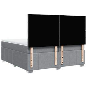 Box spring postel s matrací světle šedá 200 x 200 cm textil - obrázek 6