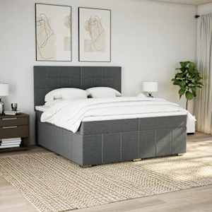 Box spring postel s matrací tmavě šedá 200x200 cm textil - obrázek 3