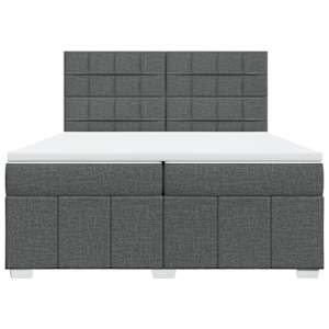 Box spring postel s matrací tmavě šedá 200x200 cm textil - obrázek 4