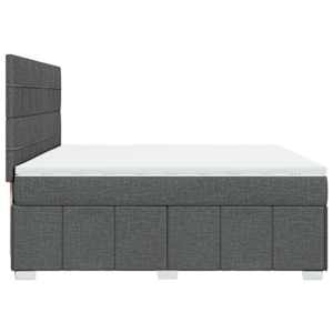 Box spring postel s matrací tmavě šedá 200x200 cm textil - obrázek 5