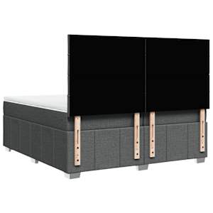 Box spring postel s matrací tmavě šedá 200x200 cm textil - obrázek 6