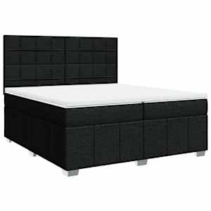 Box spring postel s matrací černá 200x200 cm textil - obrázek 2